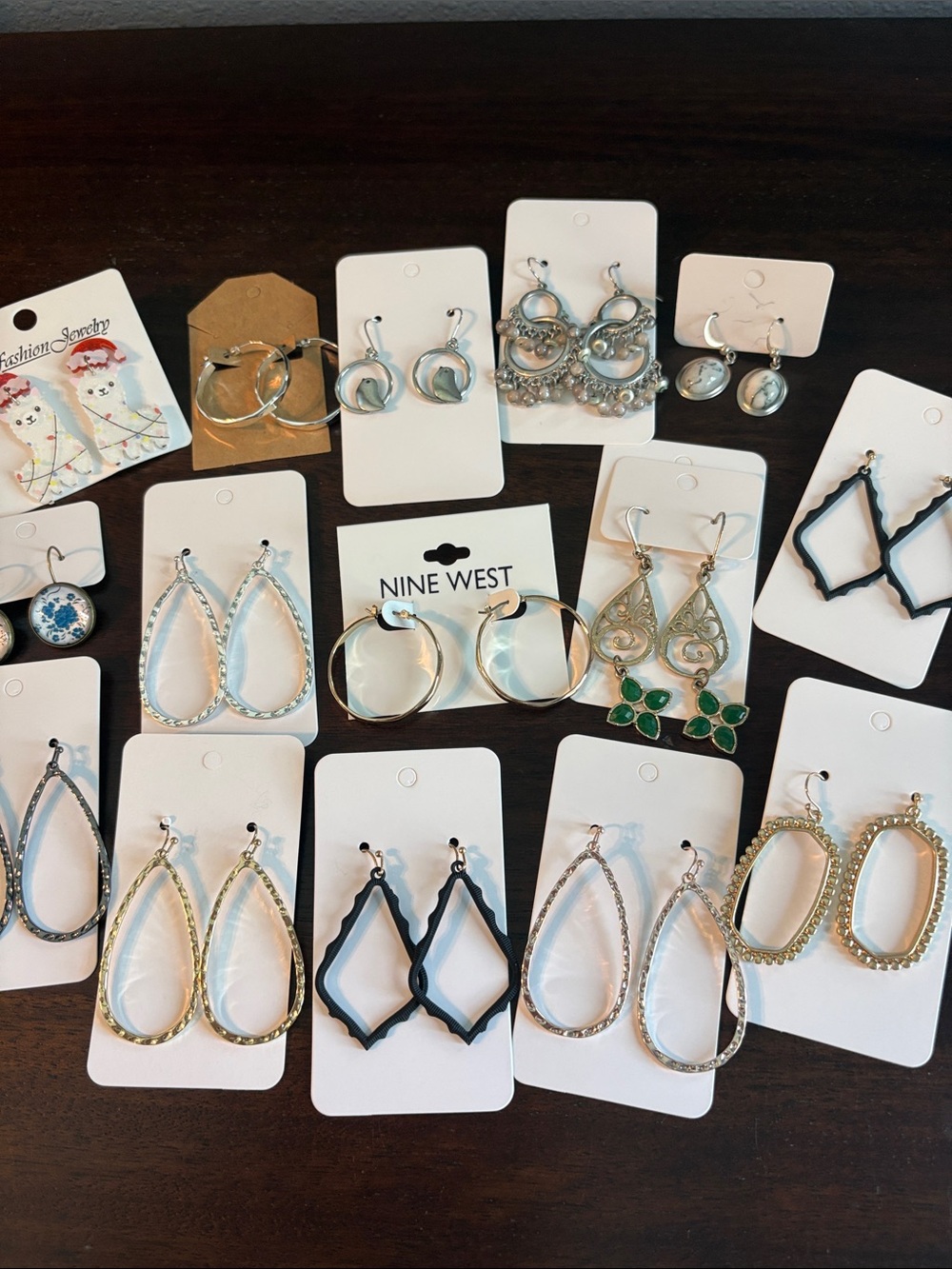 Mixed Metal and Black Hoop & Dangle Earring Collection
